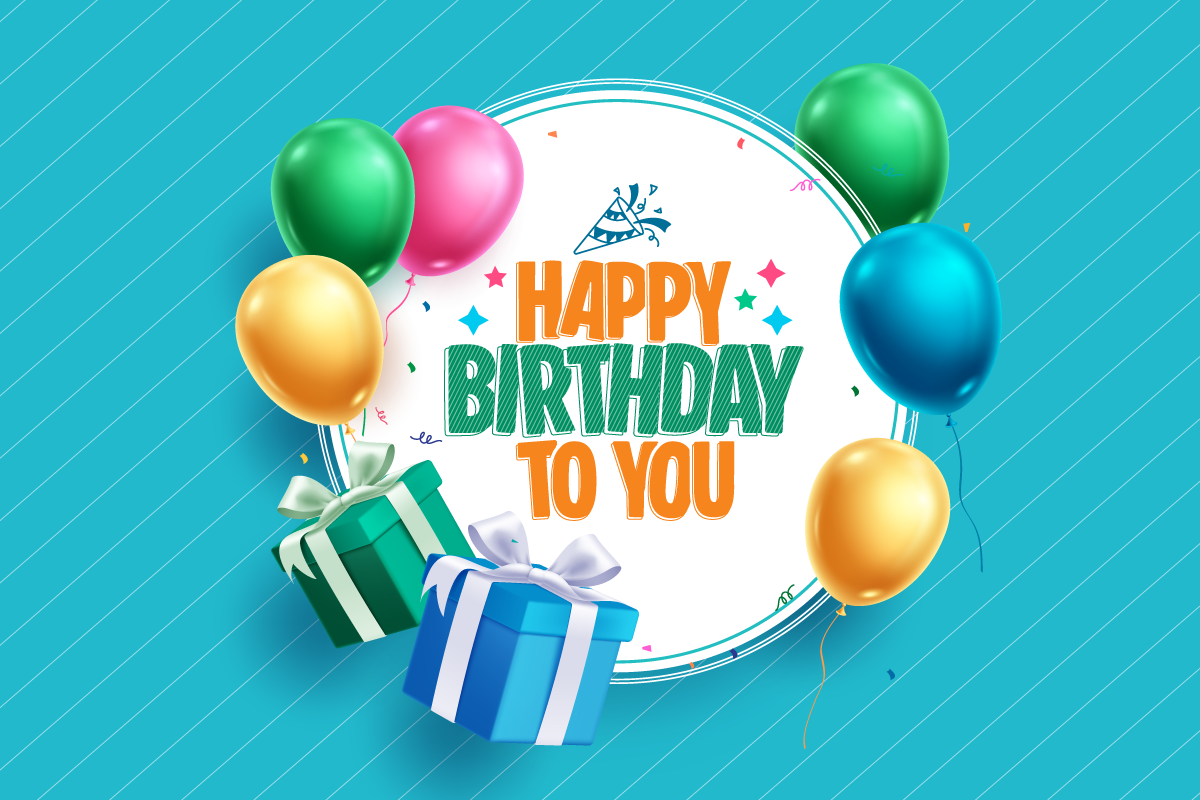 flowers with happy birthday text